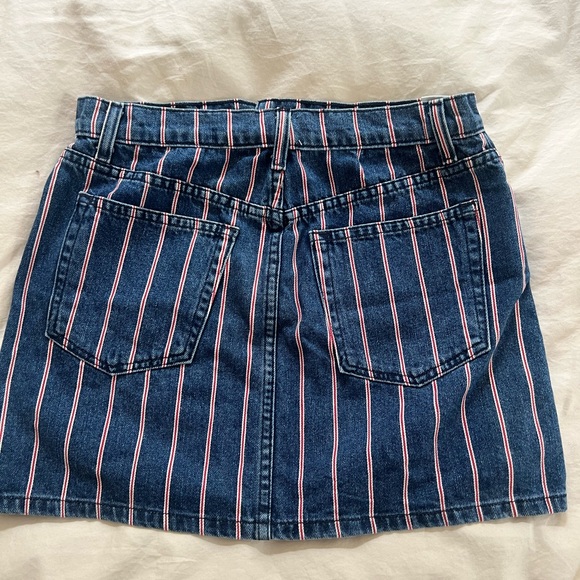 Reformation red striped denim mini skirt - Picture 9 of 9